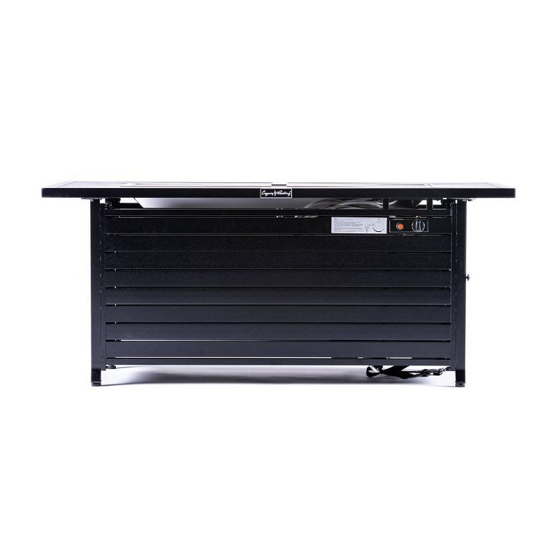 Rectangle Aluminum Fire Pit Table Hammered Black - Legacy Heating