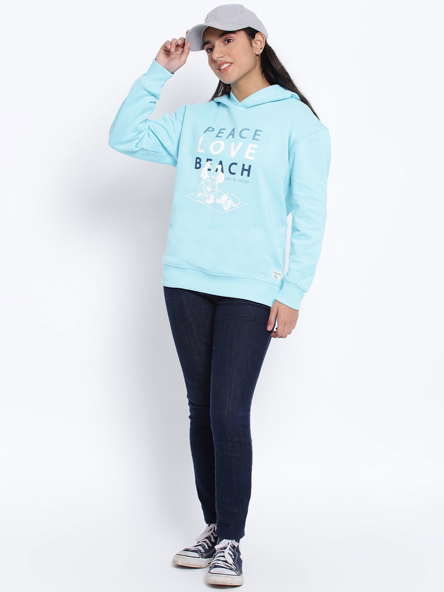 Lil Tomatoes Kids Sky Blue Printed Full Sleeves Sweatshirt