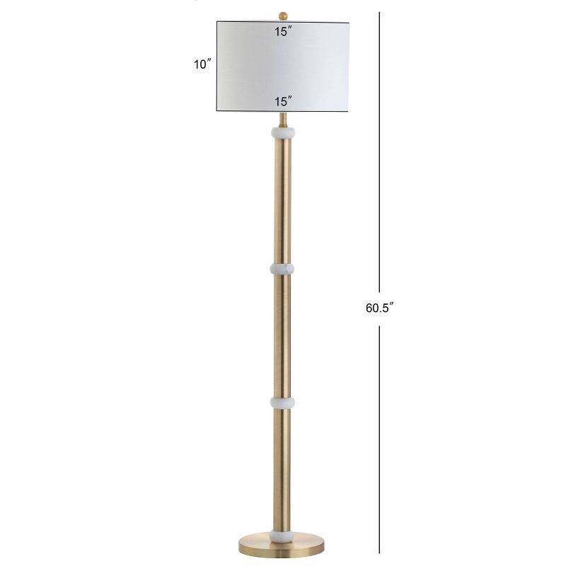 60.5" Metal/Marble Gregory Floor Lamp (Includes LED Light Bulb) Gold - JONATHAN Y