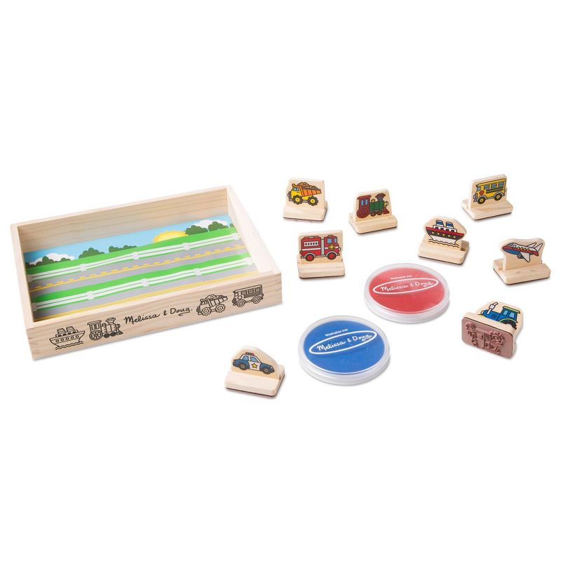 Melissa & Doug My First Wooden Stamp Set - Vehicles