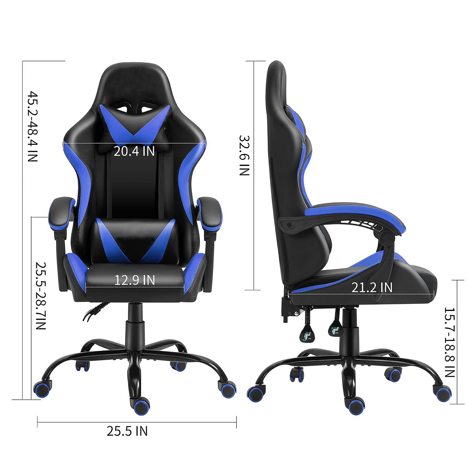 47.2 Inch Z-Shaped Gaming Desk with Ergonomic PU Leather Gaming  Chair Home Office Desk and Chair Set Gamer Workstation with Monitor Stand Carbon Fiber Surface Gamer Table with RGB Lights and Cup Hold