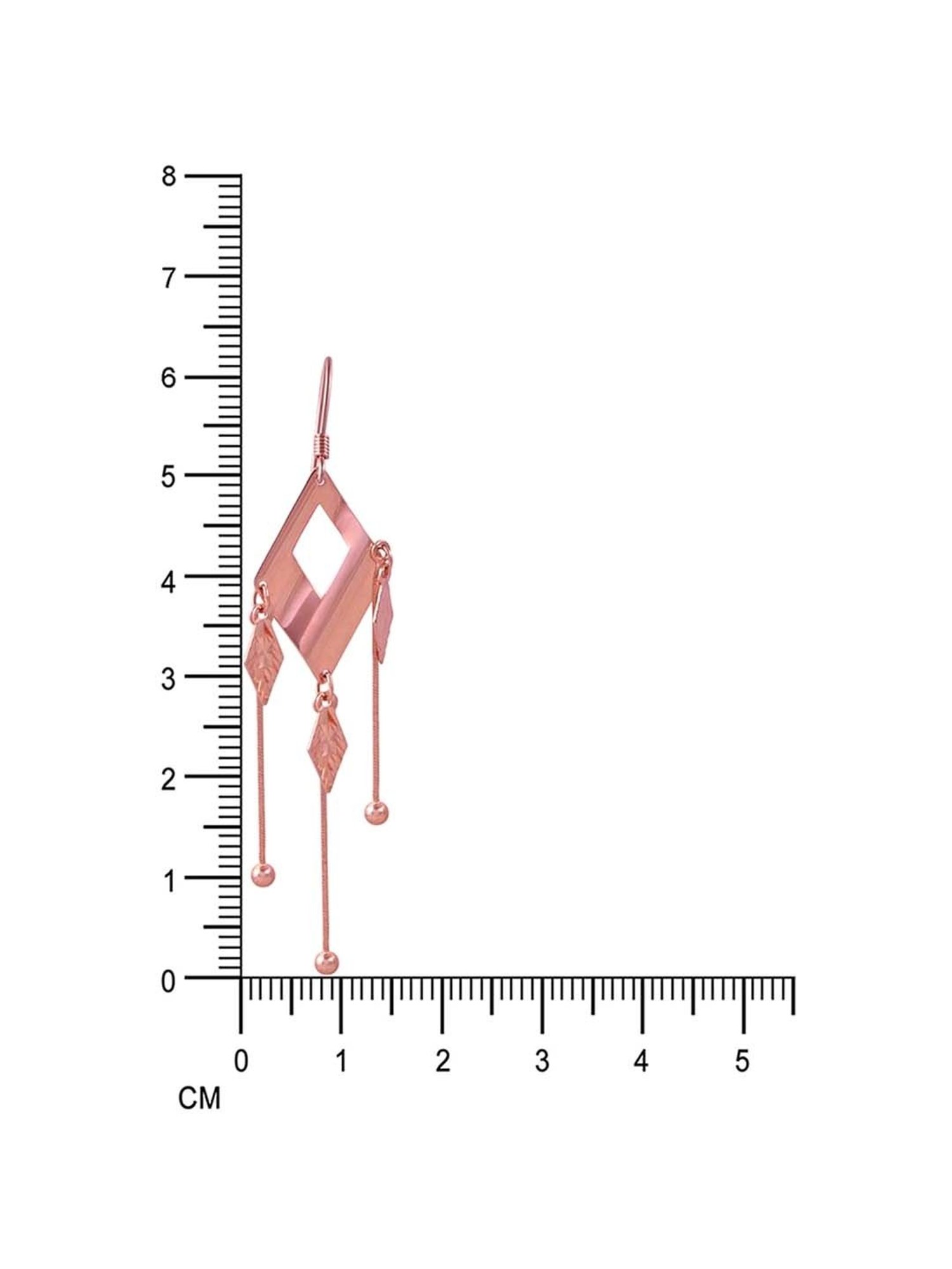 Rihi by P.C. Chandra Jewellers 92.5 Sterling Silver Rose Gold Diamond Cut Dangler Earrings