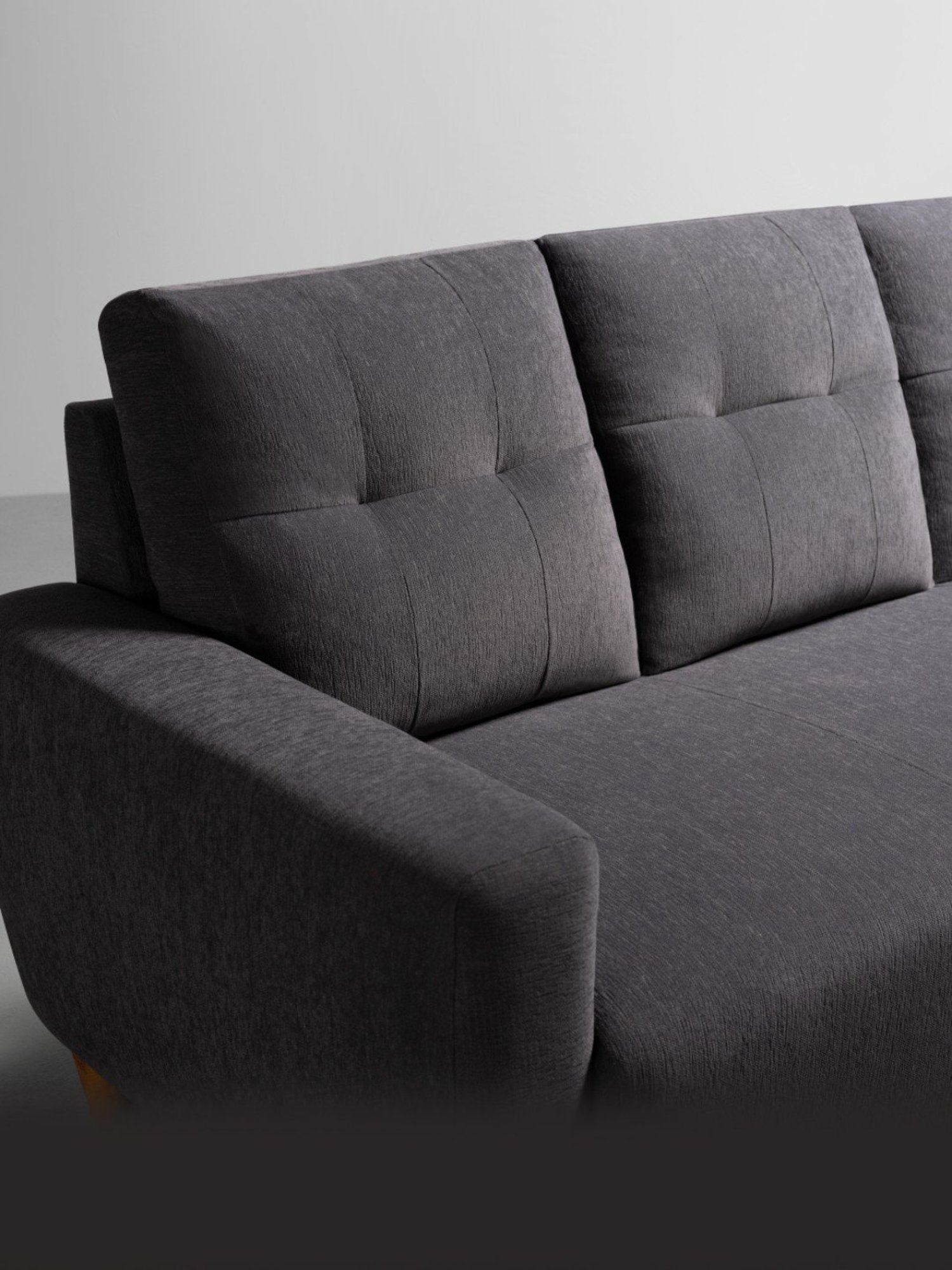 Sleepyhead Yolo Sesame Grey Fabric 3 Seater Sofa