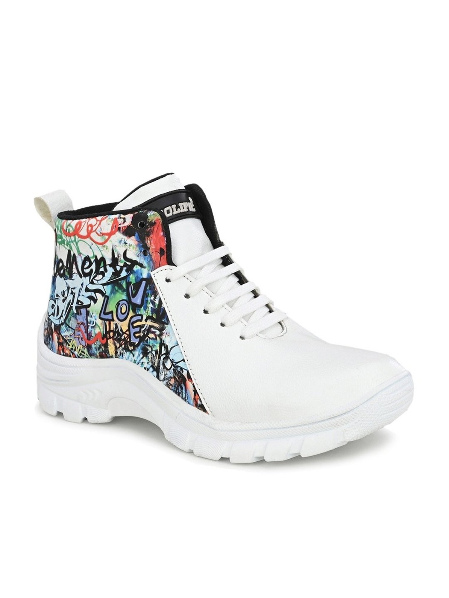 Prolific Men's Elite White Ankle High Sneakers