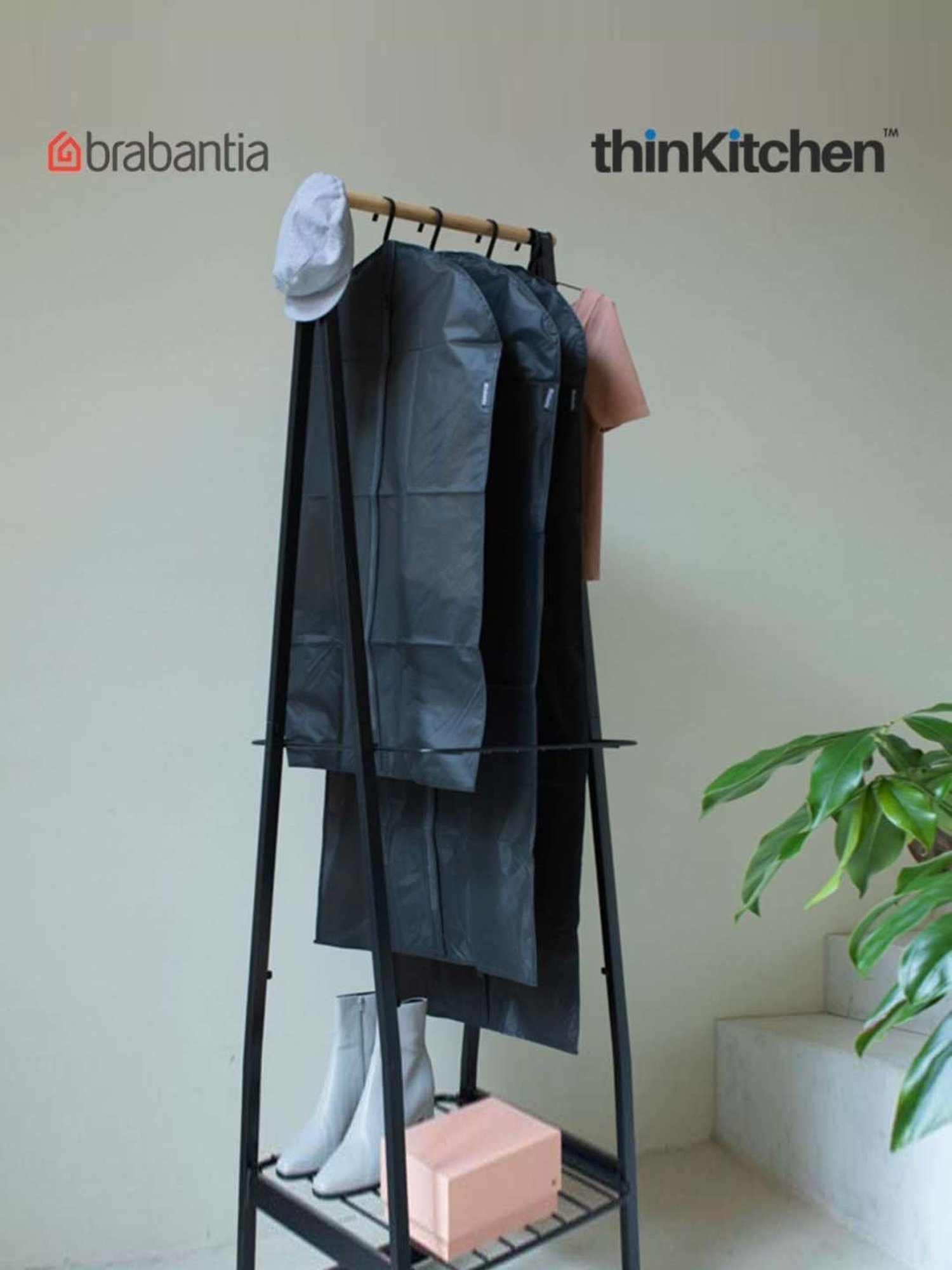 Brabantia Black Fabric Protective Clothes Cover - Set of 3