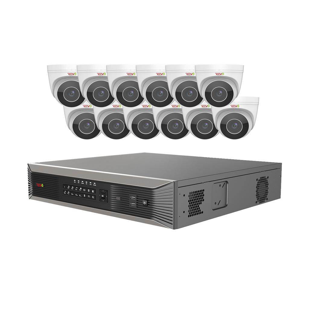 Revo America RUP161BNDL-12 Ultra HD Plus 16 Channel NVR Surveillance System with 12 Audio Capable Motorized Cameras