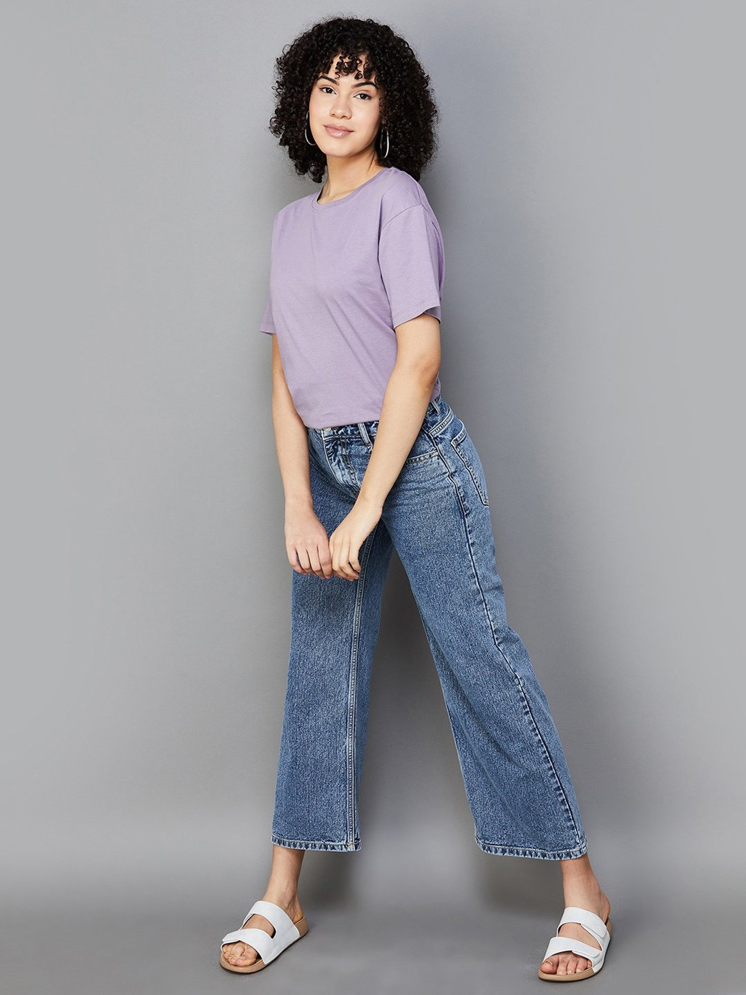 Fame Forever by Lifestyle Lavender Regular Fit T-Shirt