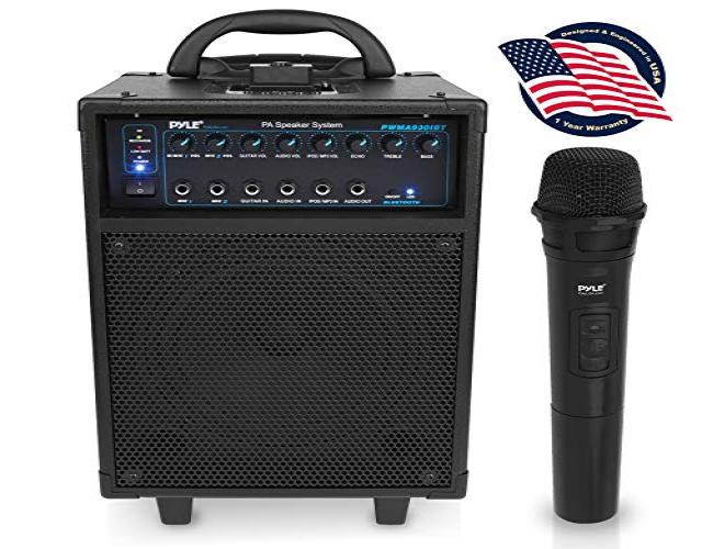 Pyle PWMA930IBT Wireless Portable Bluetooth PA Speaker System, Rechargeable Battery, Microphone, 600W