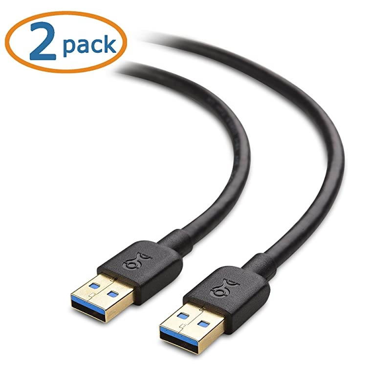 2Pack USB 30 USB to USB Male to Male in Black 6 ft