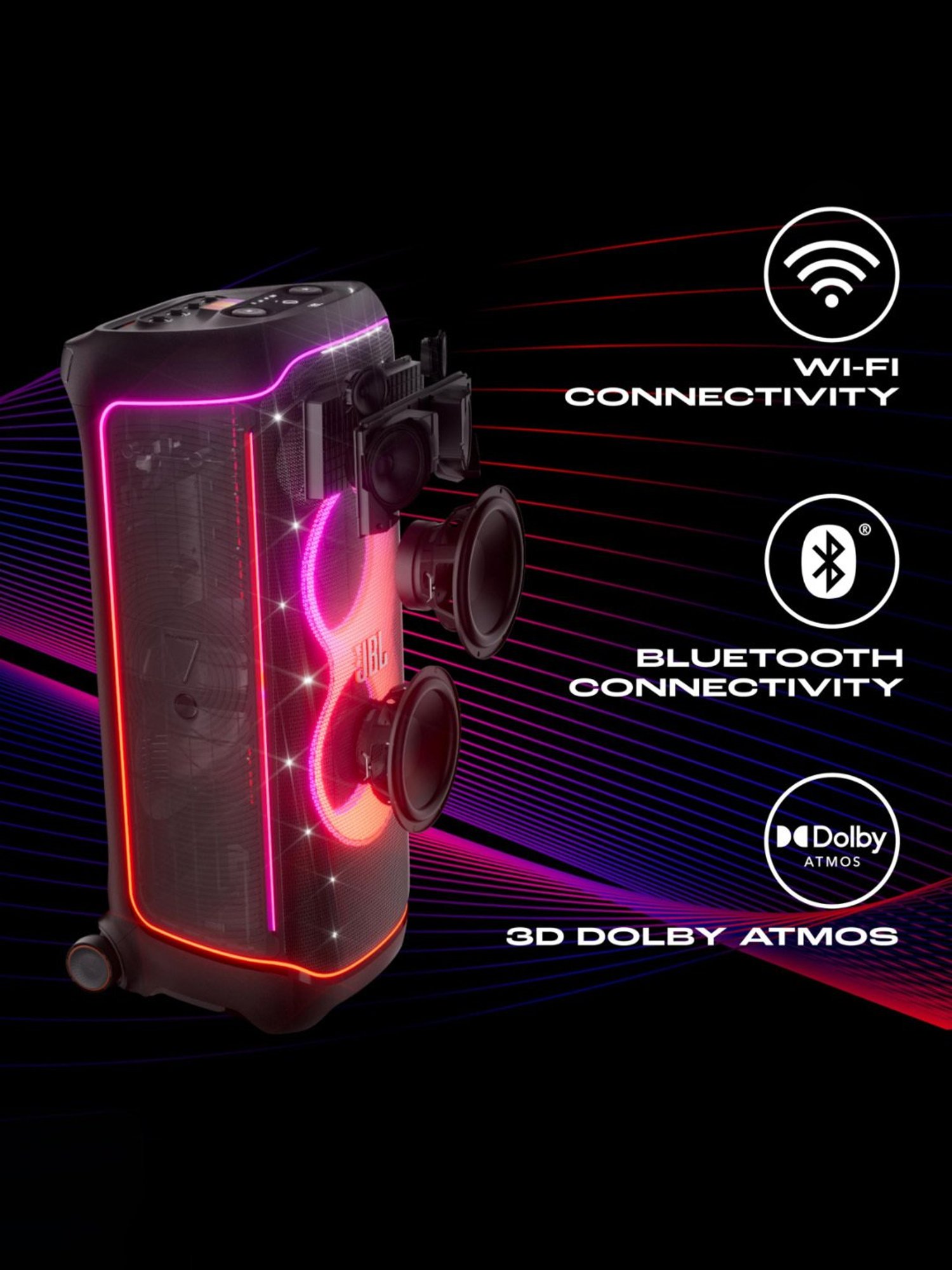 JBL Partybox Ultimate, 1100W Portable Party Speaker(Black)