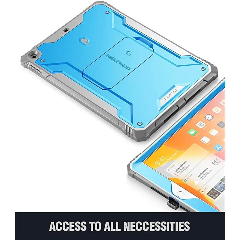 iPad 102 2019 Case  FullBody Heavy Duty Shockproof Protective Cover with Kickstand Builtin Screen Protector Revolution for Apple iPad 102 inch 7th Gen 2019 Release Blue