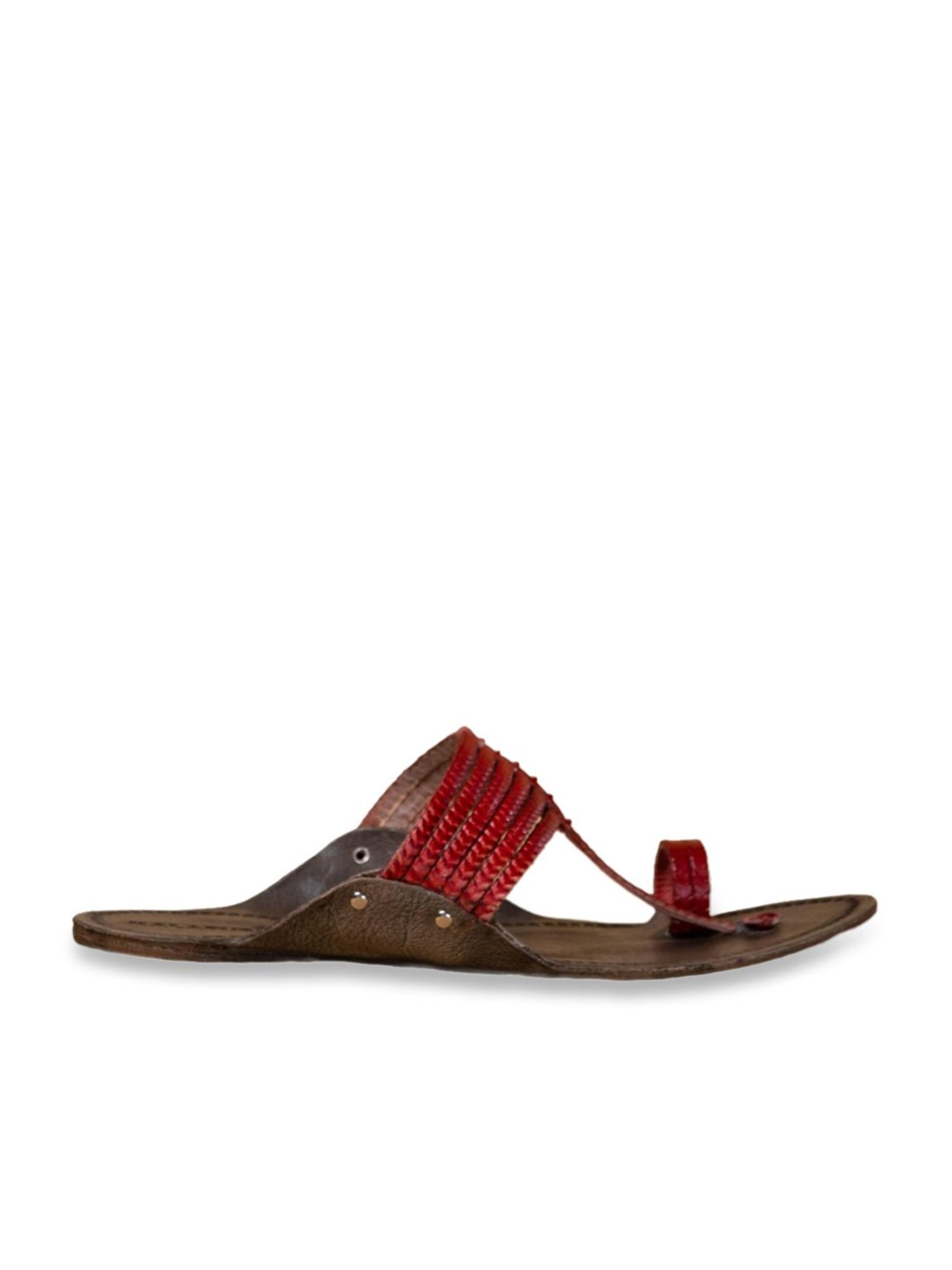 Kalapuri Men's Grey Kolhapuri Sandals