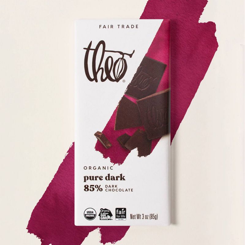 Theo Organic 85% Dark Chocolate Bar - 3oz