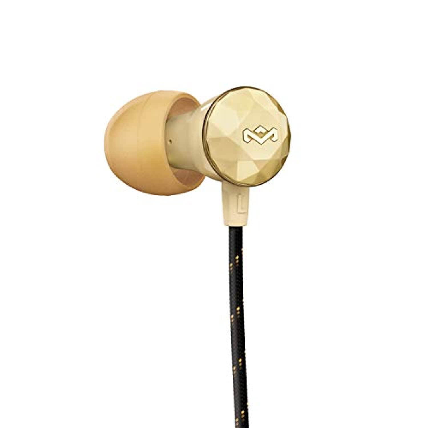 House Of Marley Nesta In-Ear Wired Headphones with Mic, Gold, EM-FE033-GD