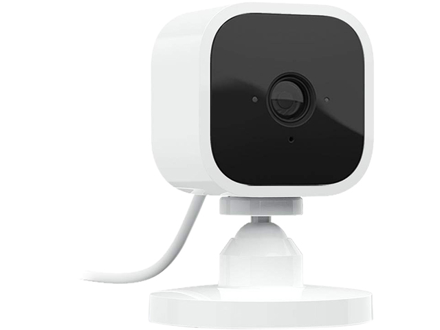 Blink Mini - Compact Indoor Plug-in Smart Security Camera, 1080 HD Video, Motion Detection, Works with Alexa