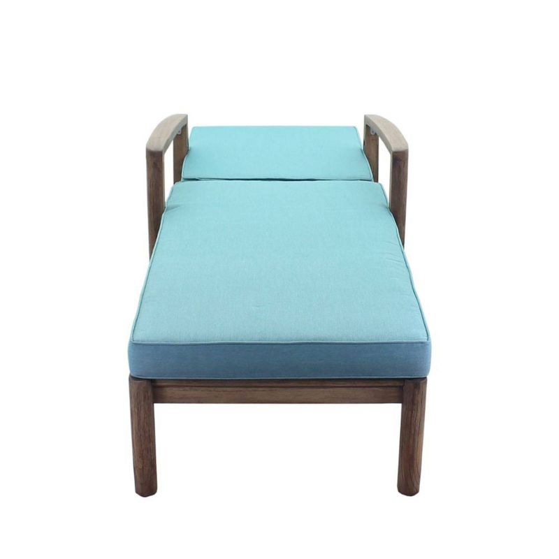 Avalon FSC Teak Chaise Lounge - Gray - Courtyard Casual