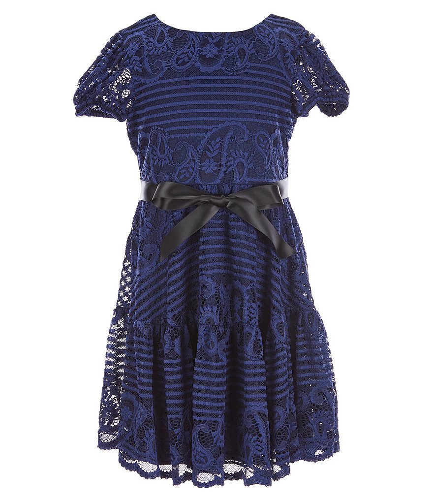 Us Angels Little Girls 2T-6X Puff Sleeve Lace Dress