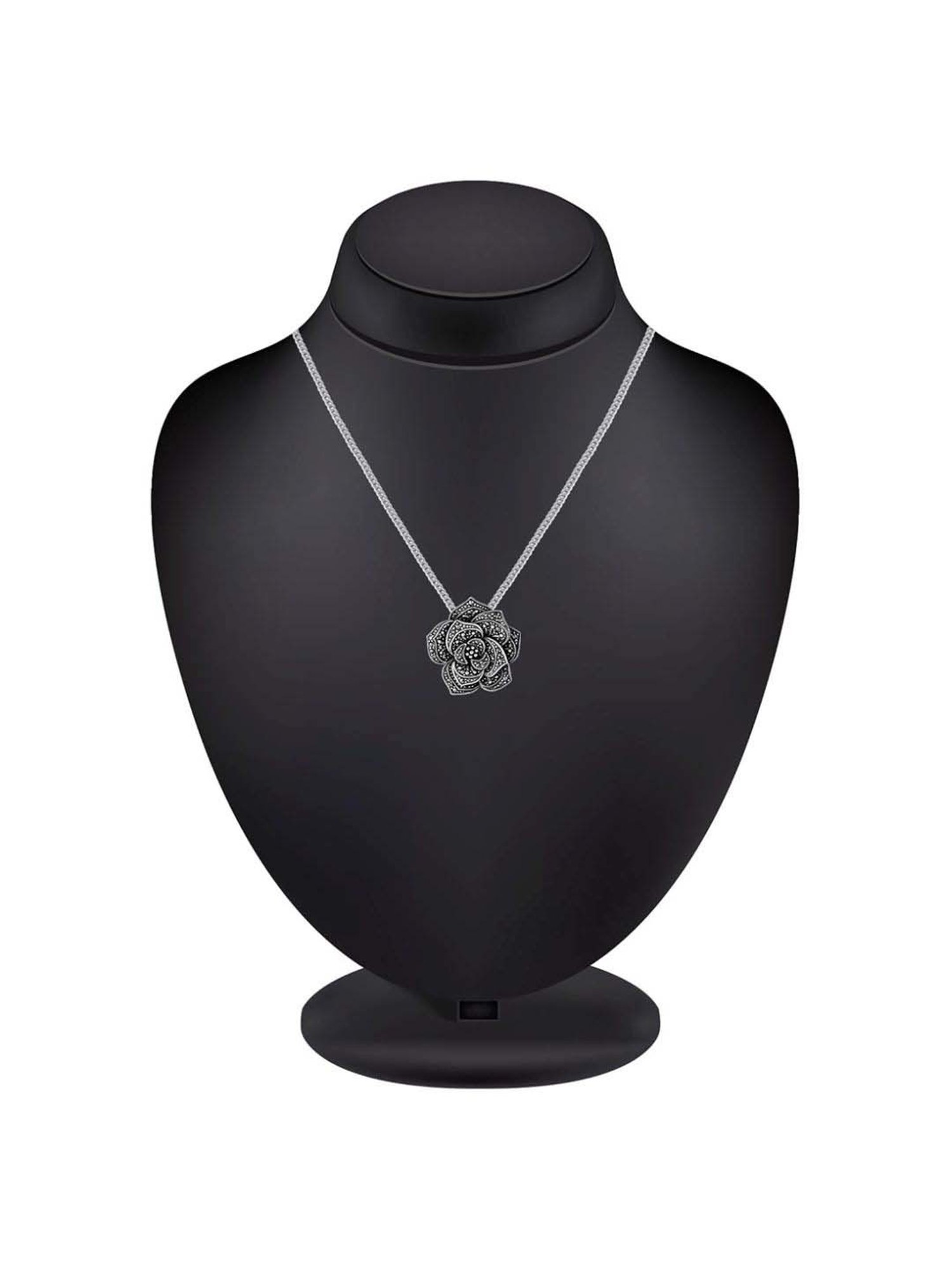 Rihi by P.C. Chandra Jewellers 925 Silver Flower Brooch Cum Pendant for Unisex