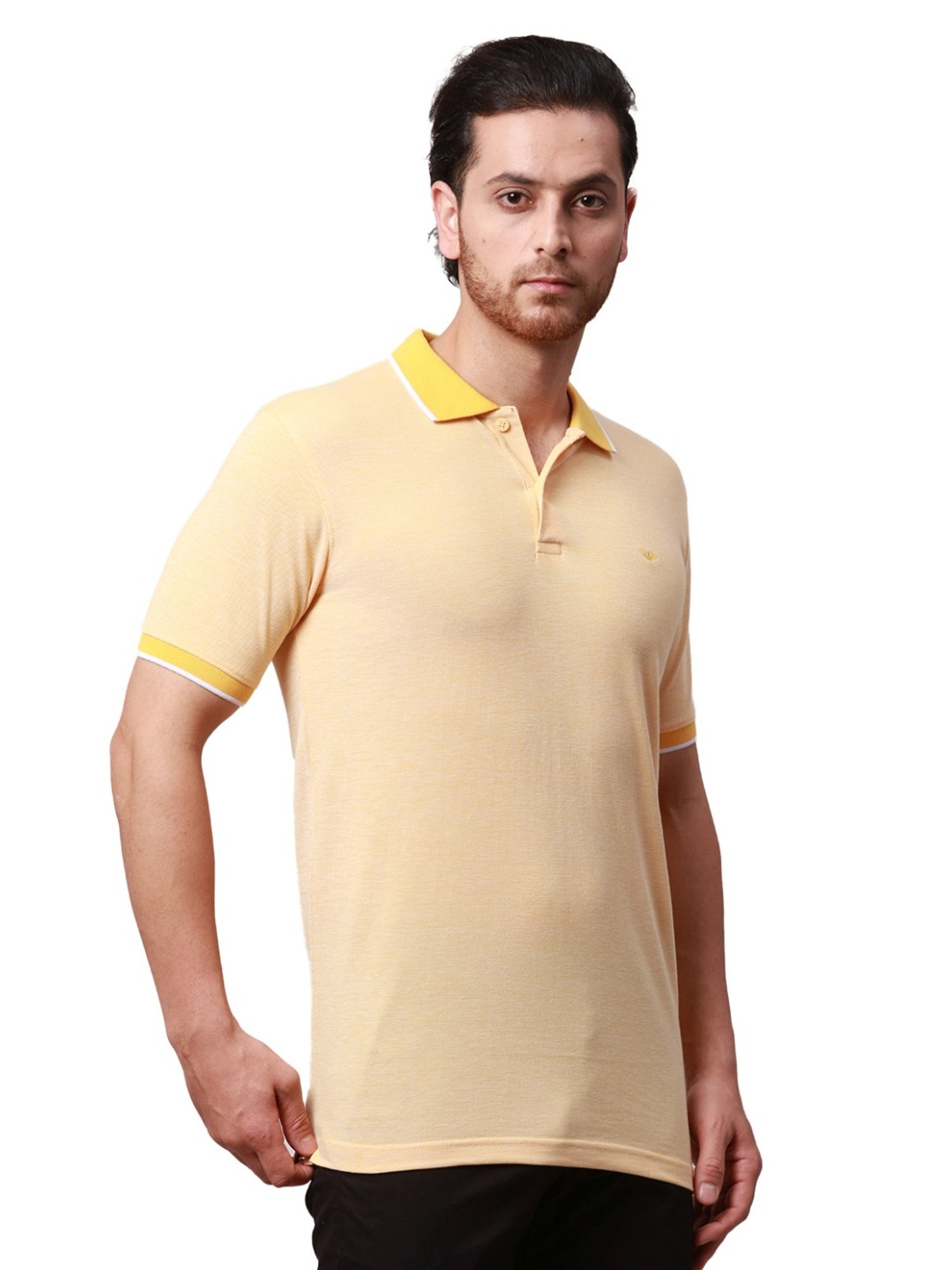 Park Avenue Yellow Slim Fit Polo T-Shirt