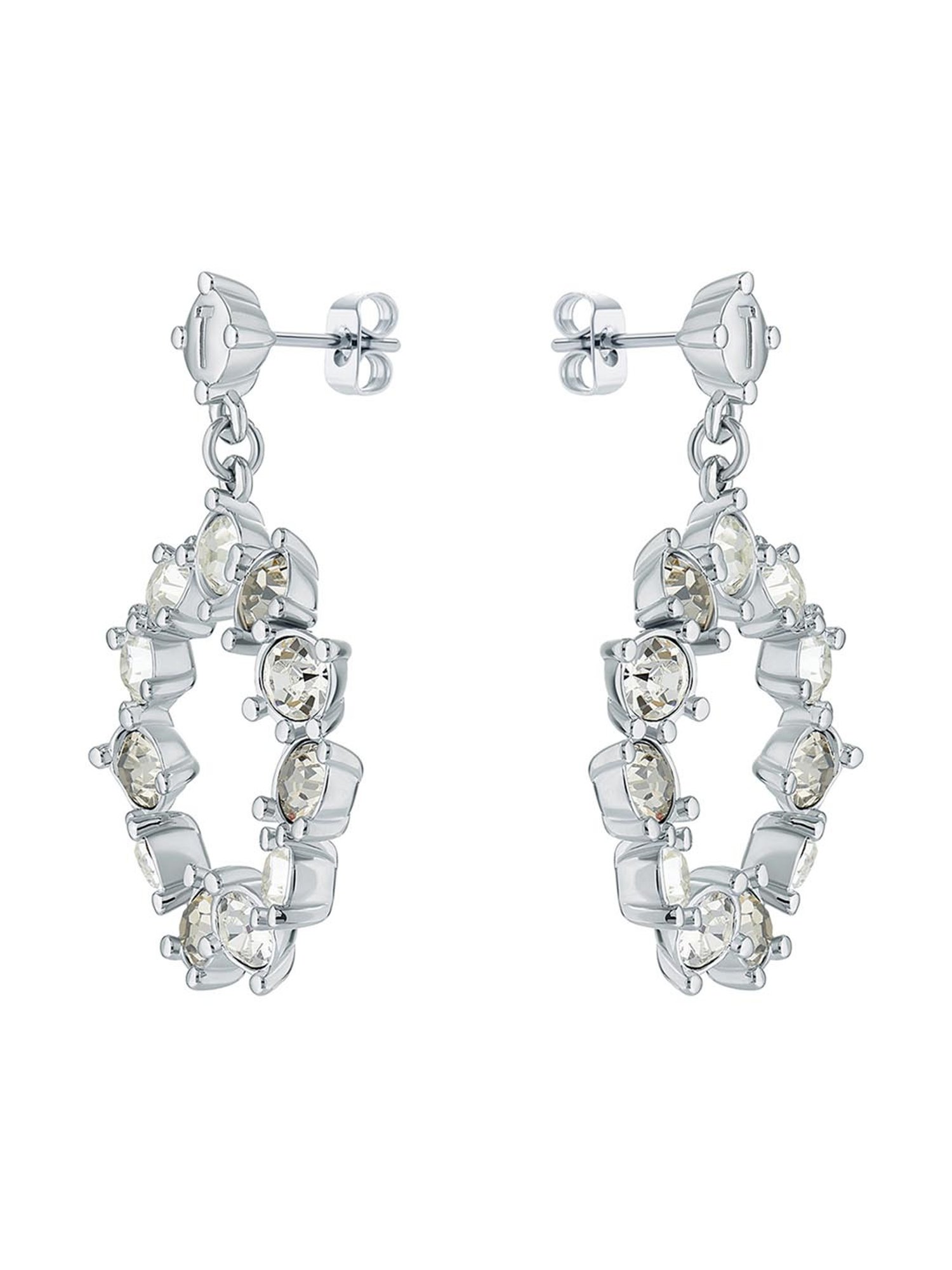Ted Baker Silver Crissty Large Crystal Drop Earrings