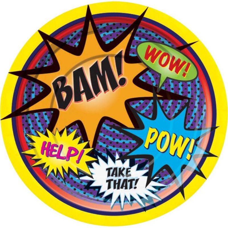 Birthday Express Superhero Party Cake Plate - 8 Pack