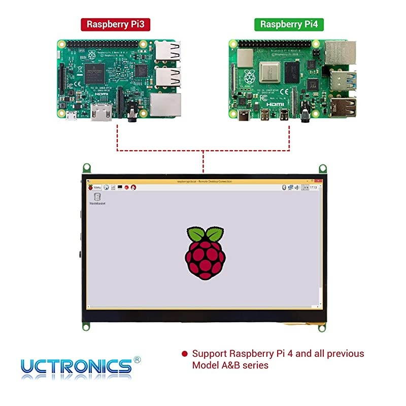 7 Inch IPS Touchscreen for Raspberry Pi with Prop Stand 1024&times;600 Capacitive HDMI LCD Monitor Portable Display for Raspberry Pi 4 3 B+ Windows 10 8 7 Free Driver