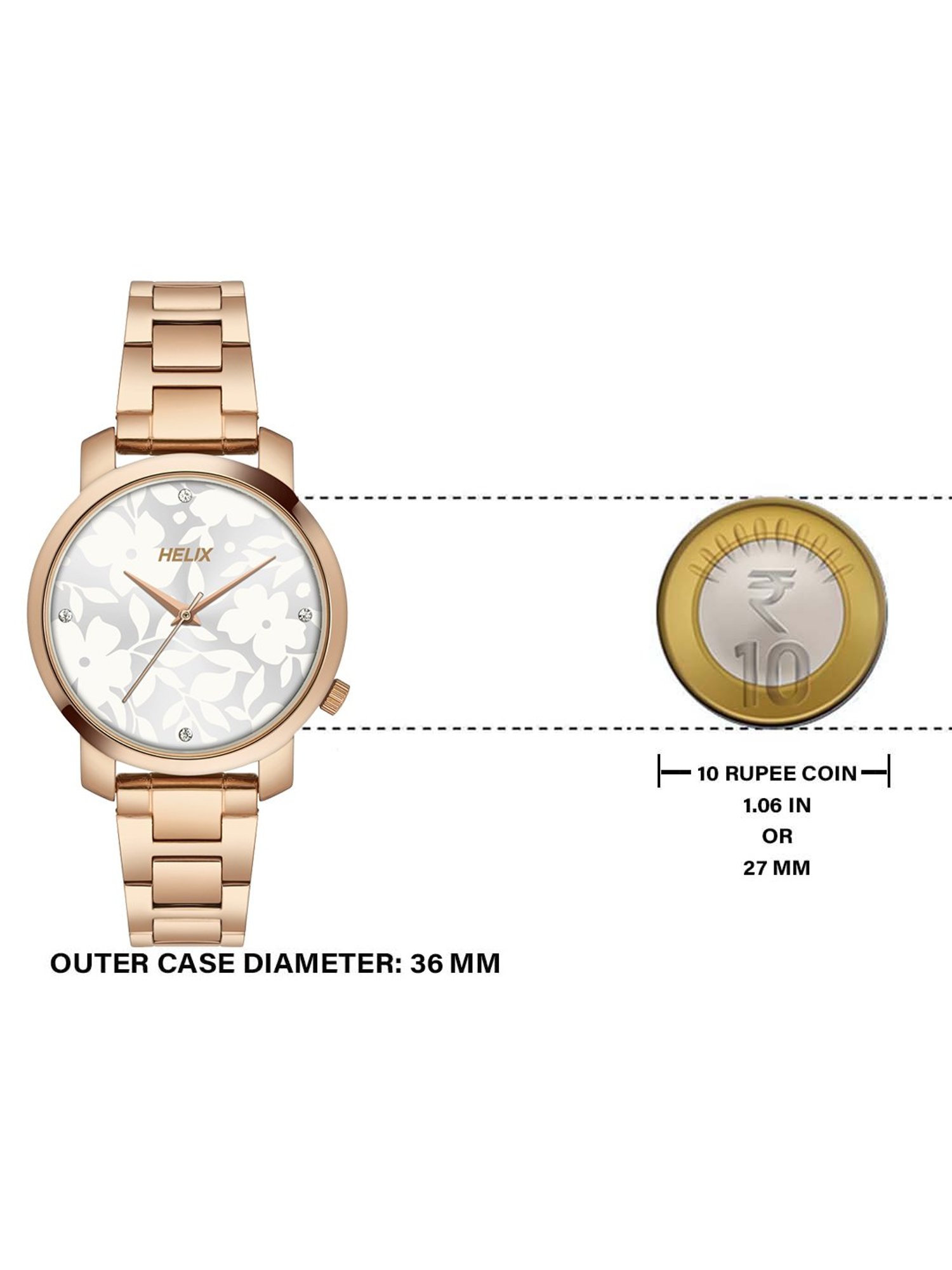 Helix By Timex Silver Round Dial Analog Stainless Steel Women Watch - TW032HL41