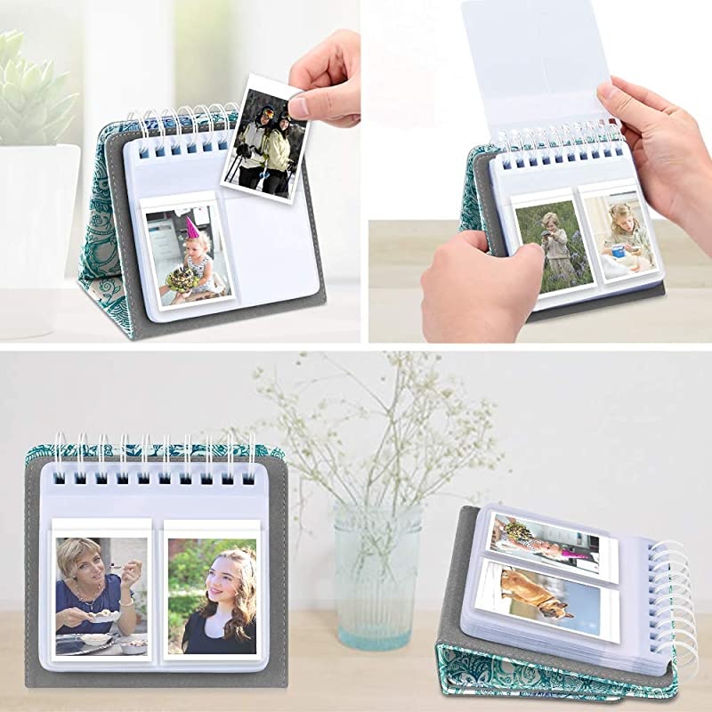 Calendar Photo Album for 3-Inch Film - 64 Pockets Album for Fujifilm Instax Mini 11/Mini 9/Mini Link Printer/Mini LiPlay, Canon Ivy CLIQ, Polaroid, Kodak Instant Print Camera, Moroccan Love