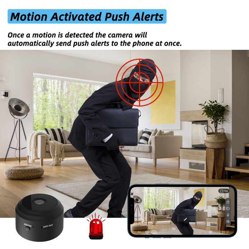 Donwell New Mini Hidden Spy Camera Wireless WIFI Night Vision 1080P HD Motion Detection IP Camera For Home Security (Black)