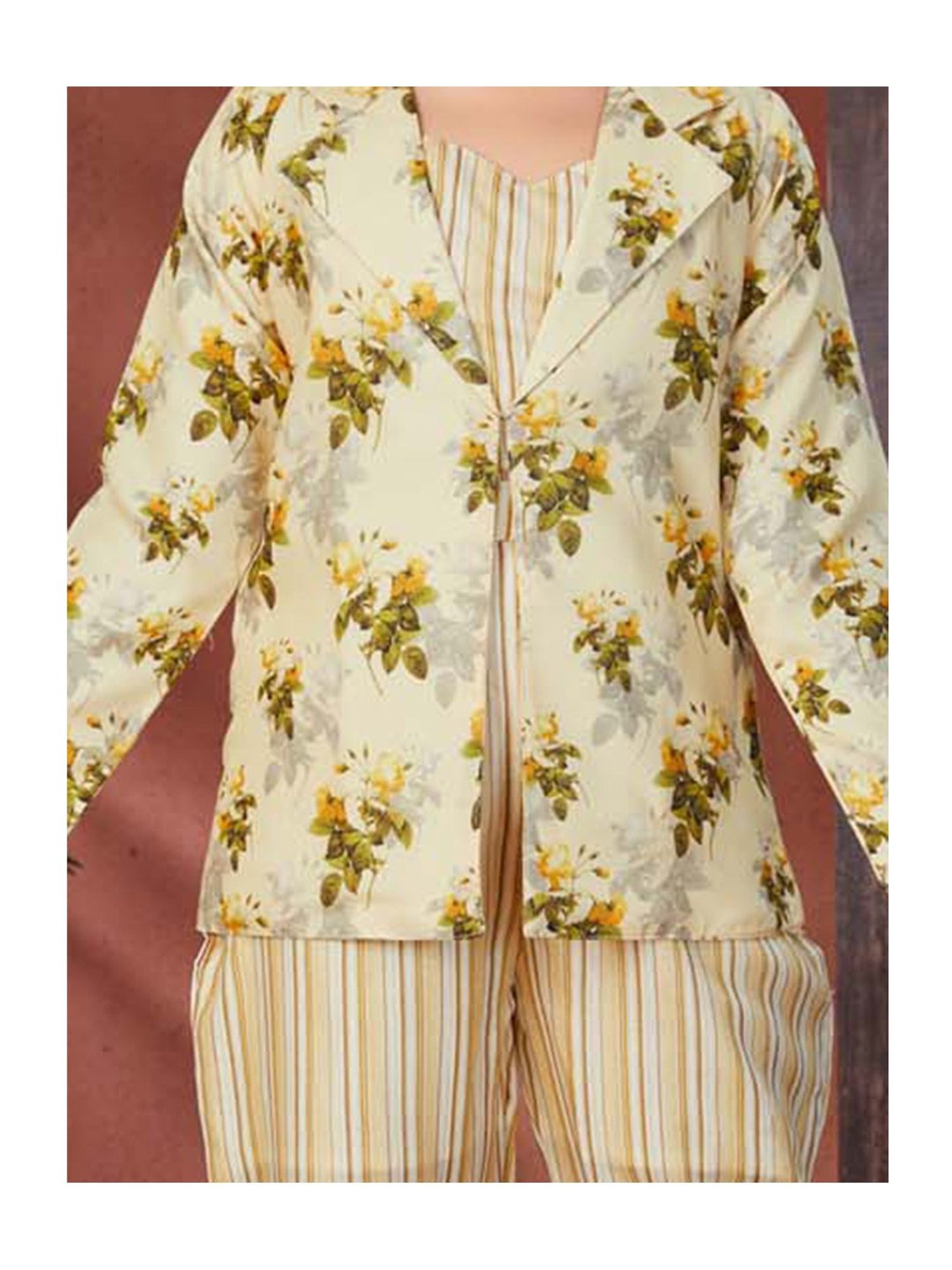 Peppermint Kids Purple & White Floral Print Top with Culottes