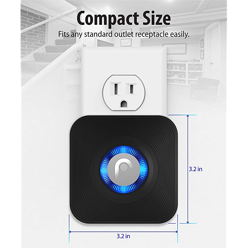 WaveLink 51009HOM Wireless Door Open Chime 500FT 58 Tunes 4 Volume Levels LED Indicators 1 Magnetic Door Entry Alert Security Contact Sensor 1 Wireless Doorbell Plugin Receiver