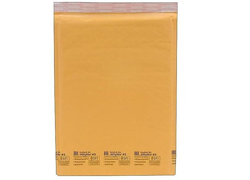 Sealed Air Jiffylite Self-Seal Mailer Contemporary Seam 10.5 x 16 Golden Brown 55536