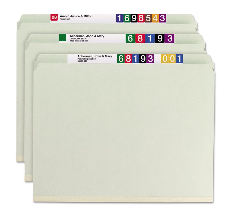 Smead Two Inch Expansion Fastener Folder Straight Tab Letter Gray Green 25/Box 14910