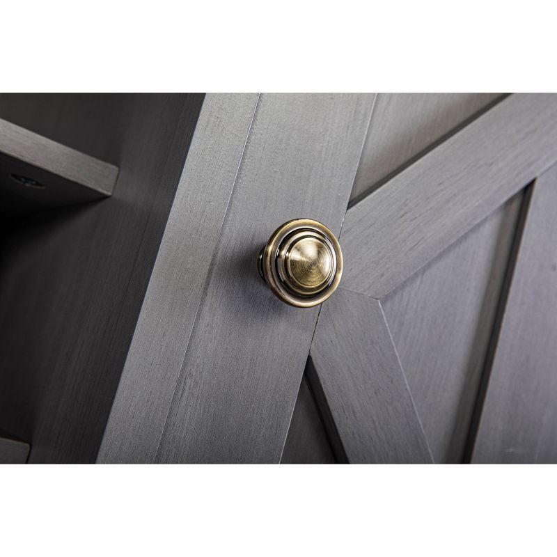 47" Wood Bar Cabinet with Brushed Nickel Knobs Gray - Home Essentials