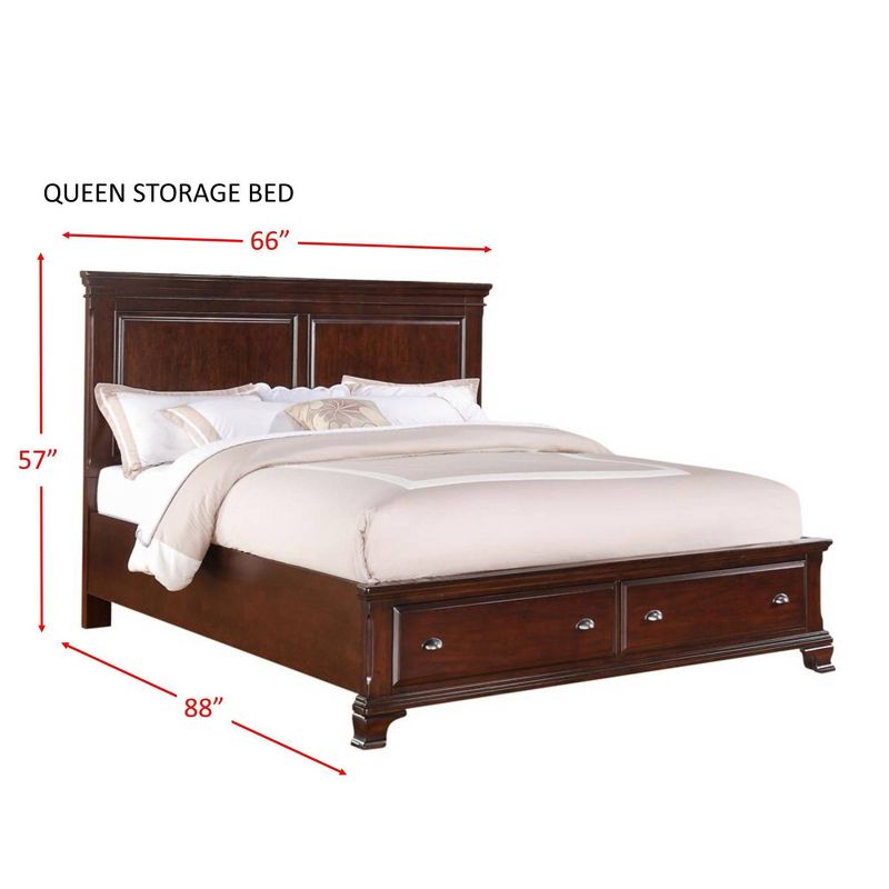 4pc Queen Brinley Storage Bedroom Set Cherry Red - Picket House Furnishings