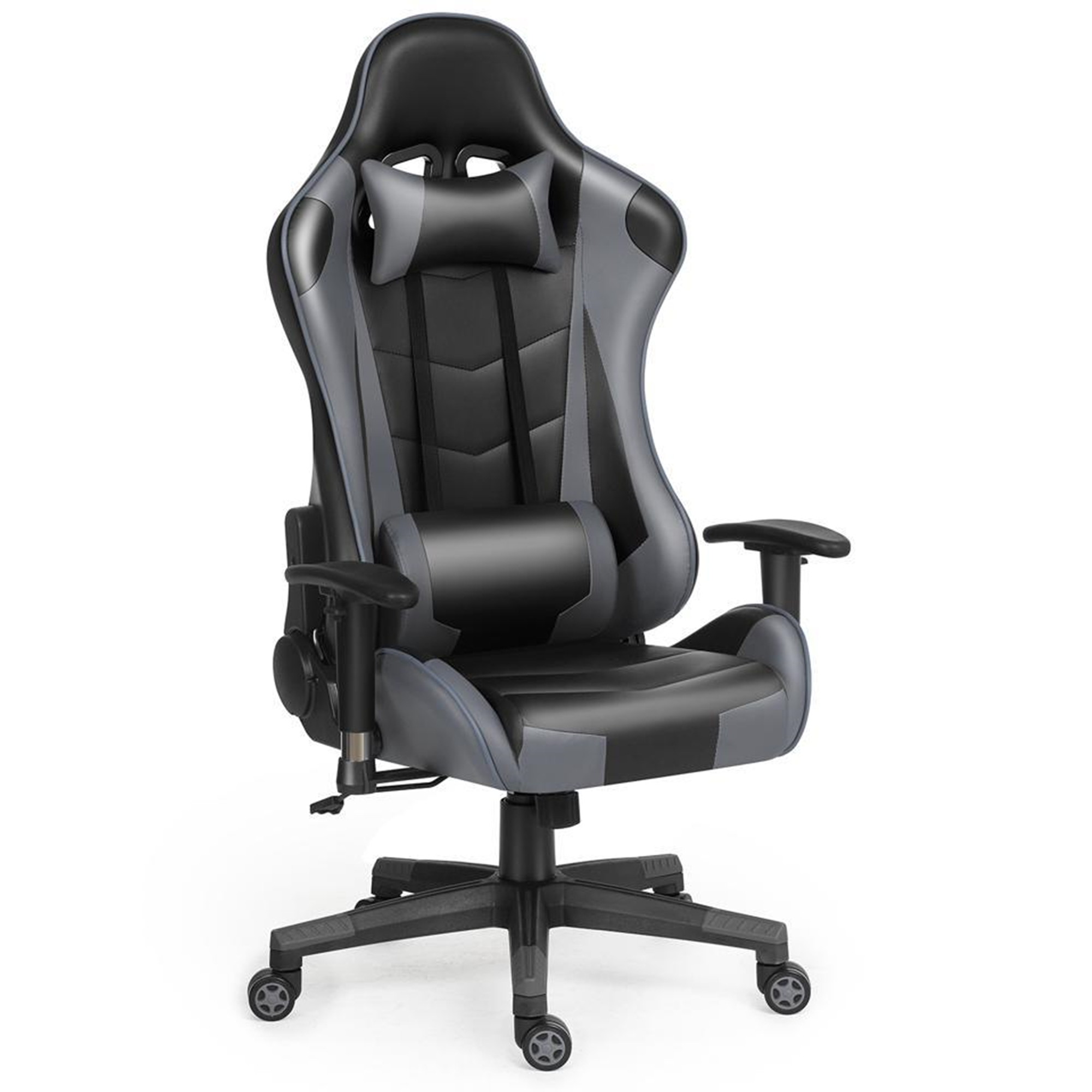 Ergonomic Gaming Chair Racing Chair E-Sports Chair Home Office Chair Computer Game Chair Backrest and Seat Height Adjustable Chair with PU Leather Lumbar Support and Headrest