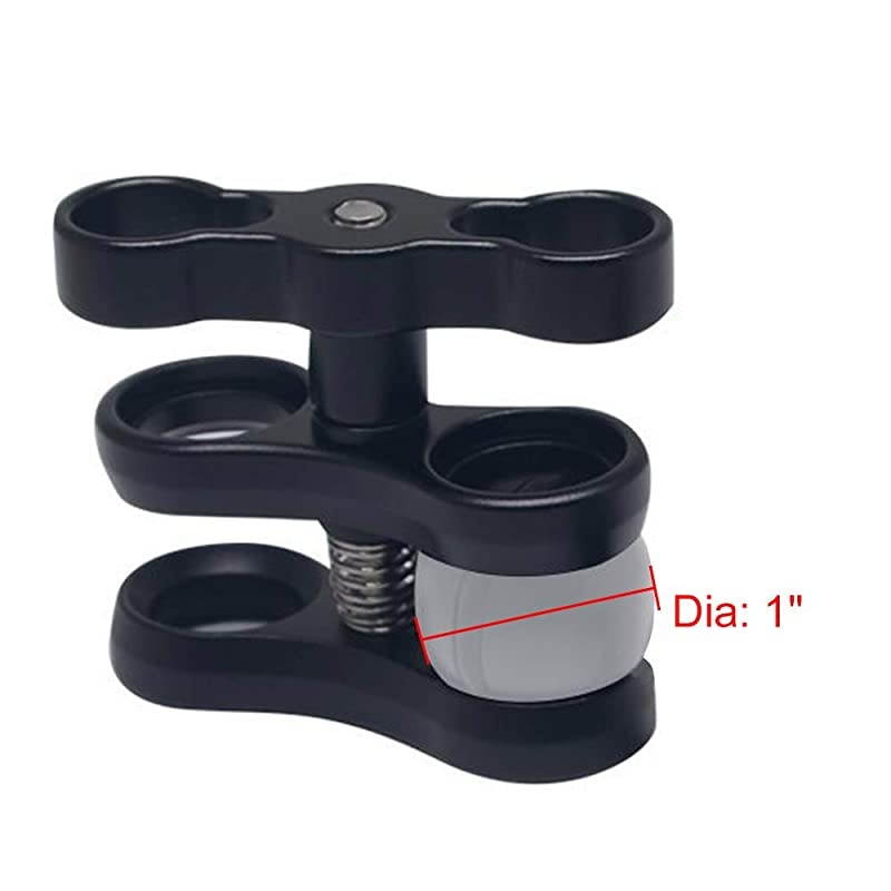 1 Inch2Pack Black Standard Underwater Ball Clamp Mount for 1 Inch Ball Underwater Light Arm System