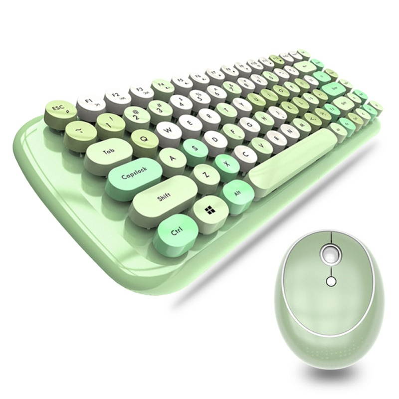 Cute Mini Portable Wear-resistant 2.4G Wireless Keyboard Mouse Set for Computers