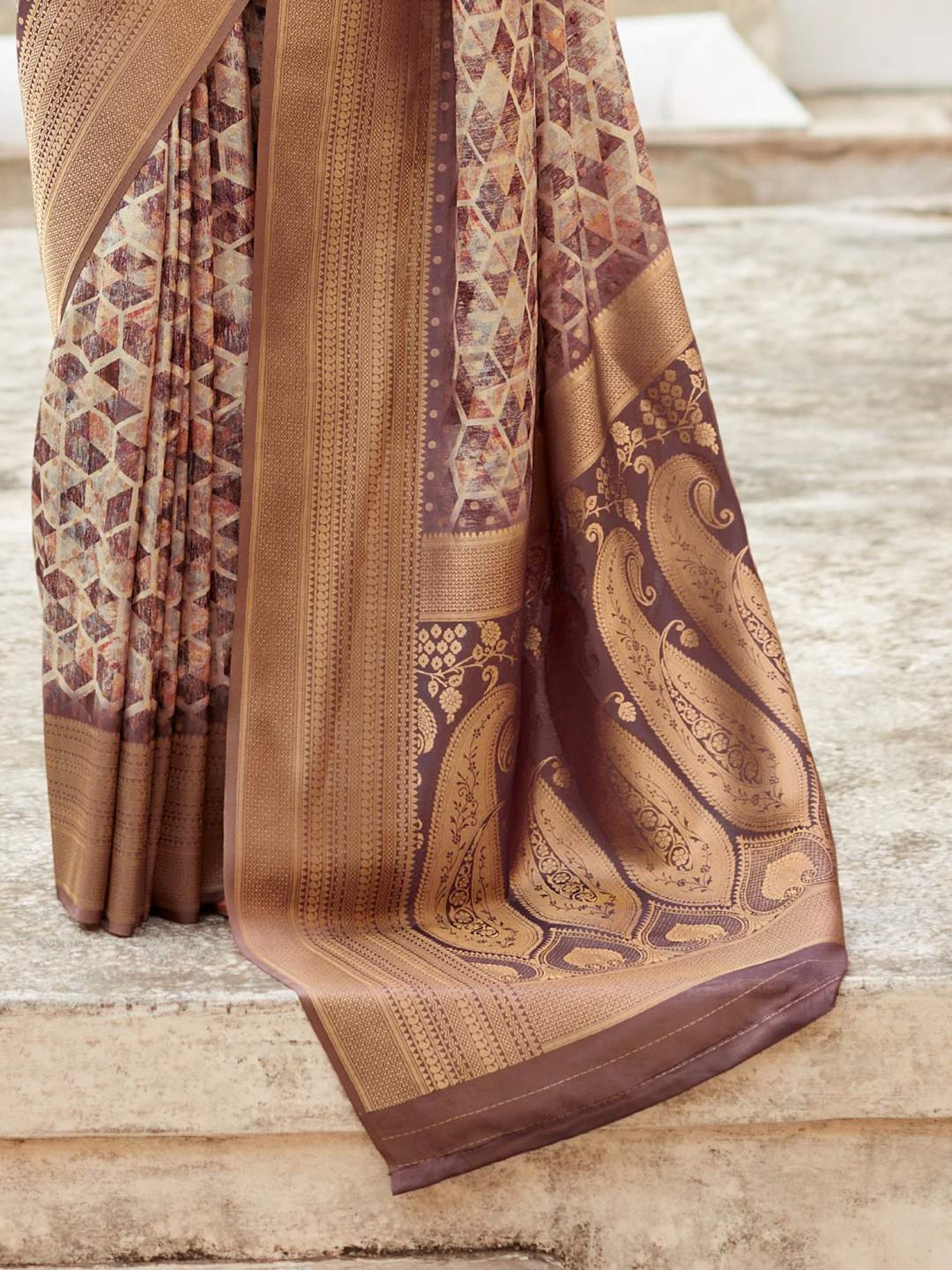 Saree Mall Purple Woven Saree With Unstitched Blouse