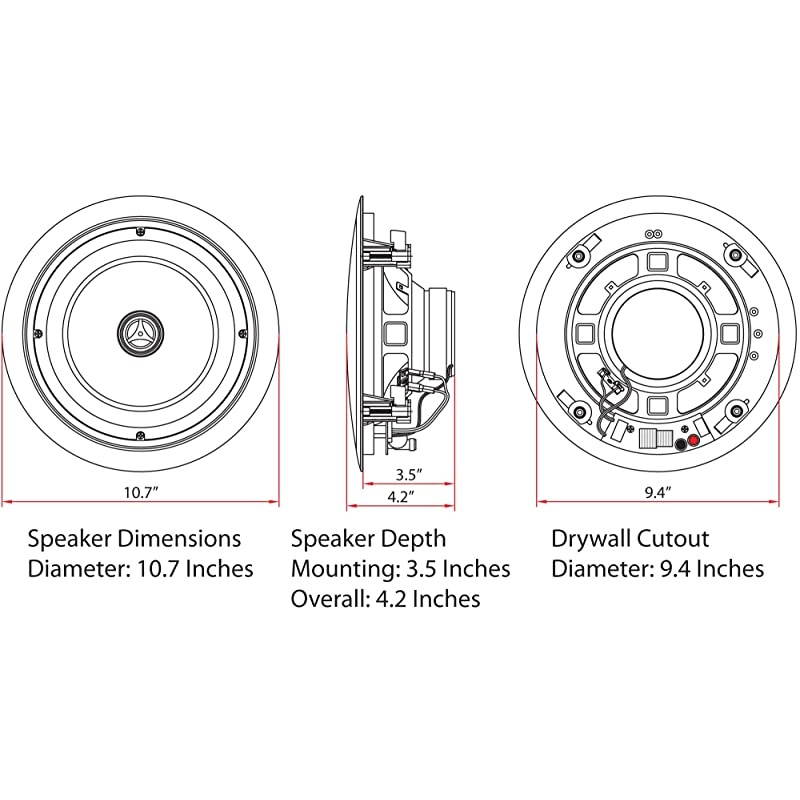 M8C 2Way in Ceiling in Wall Speaker 8 Inch Woofer 1Inch Pivoting Silk Dome Tweeter 94Inch Cutout Diameter Each White