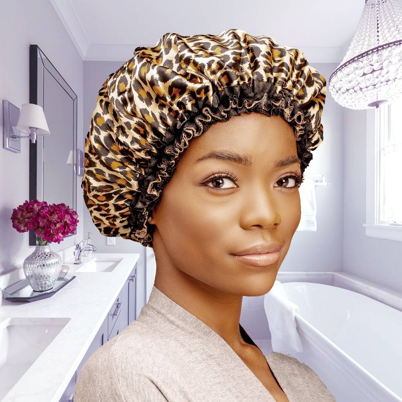Evolve Satin Reversible Bonnet - Cheetah - Black - 1ct