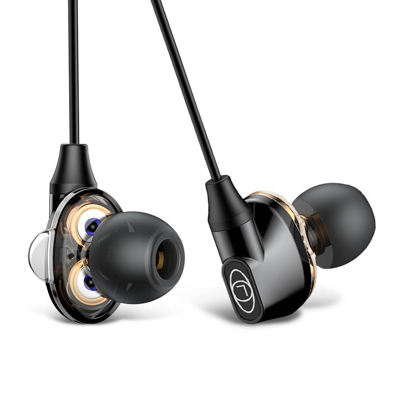 Baseus H10 Double dynamic 3.5MM Wired Earphone stereo bass sound earphones with mic for xiaomi fone de ouvido auriculares MP3