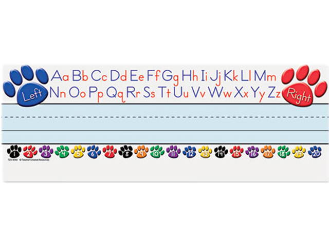 Teacher Created Resources Paw Alphabet Name Plates - Acid-free - 3.50" Height x 11.50" Width - 1 / Pack  TCR4040