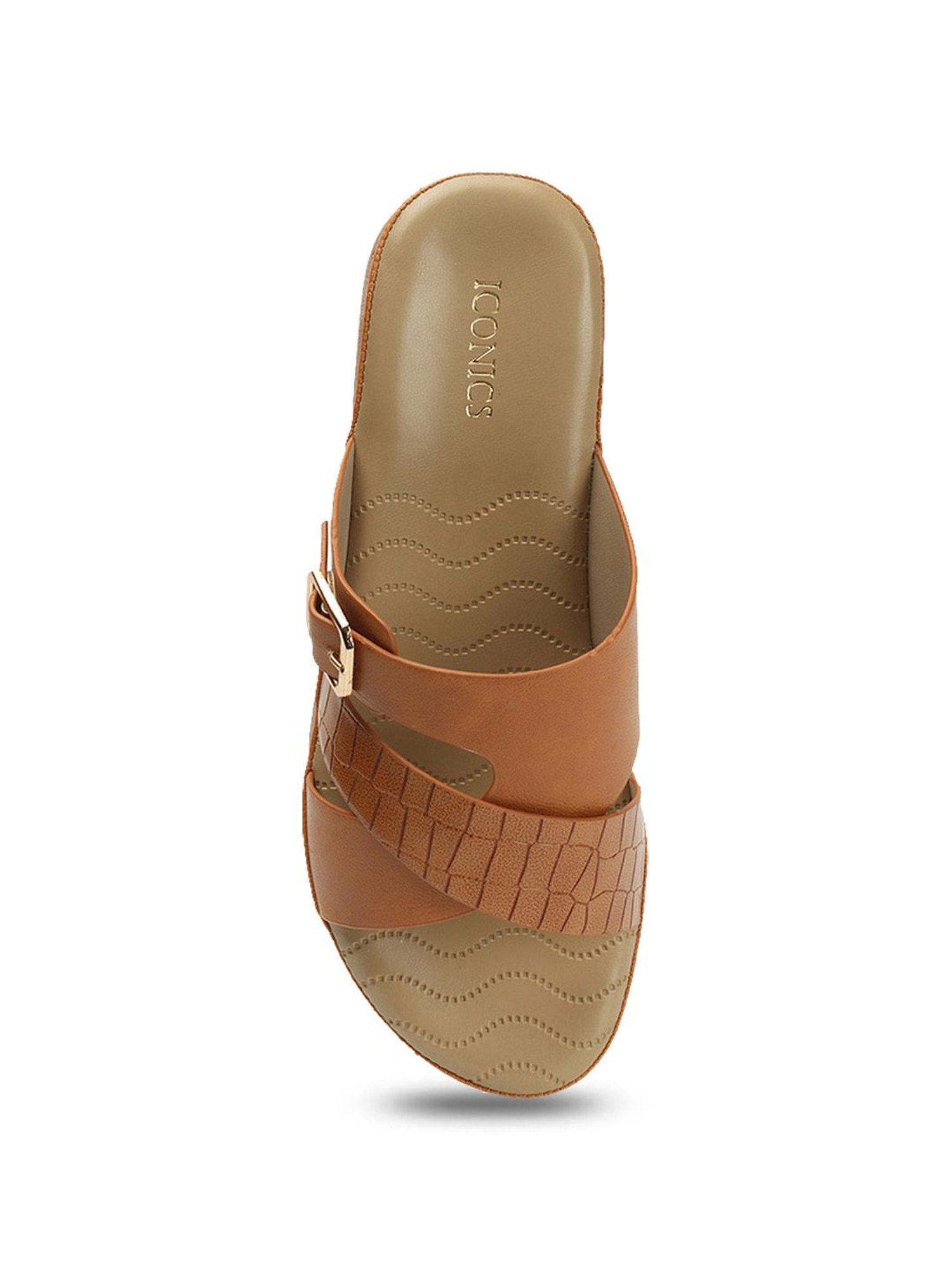 Iconics Women's Tan Casual Wedges