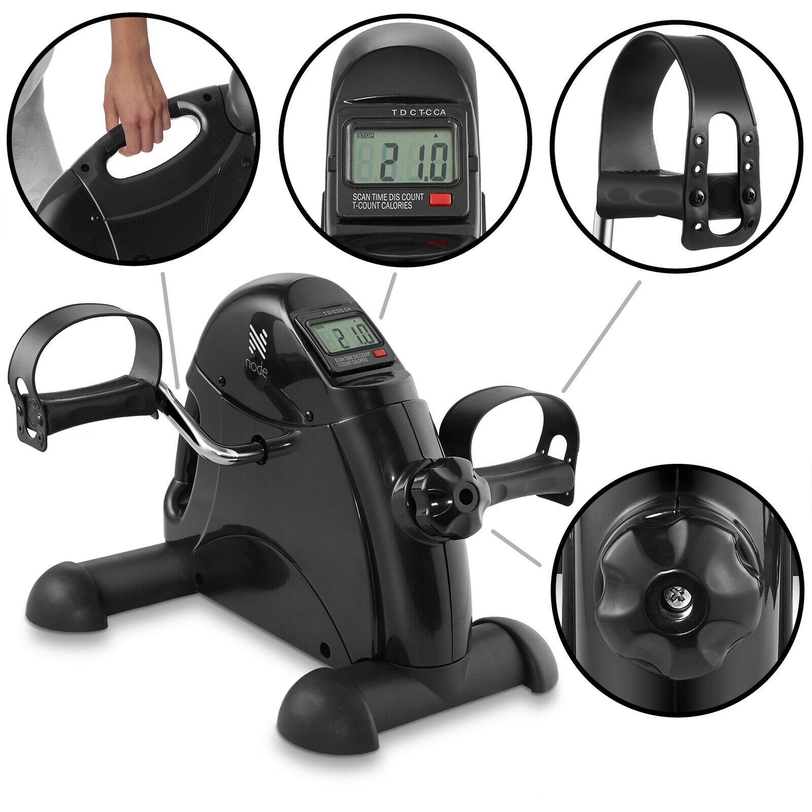 Under Desk Stonary Exercise Bike  - Portable Arm Leg Foot Pedal Exerciser