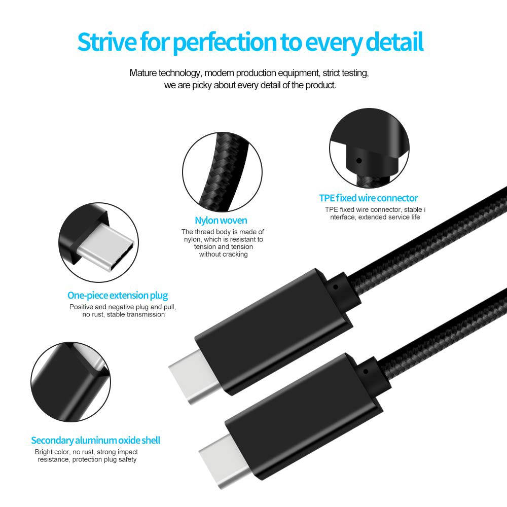5A 100W Type-C Cable, 6.6ft USB Power Delivery (PD) Fast Charge USB C 3.1 Gen2, 10Gbps Data &mdash; Compatible with PD Docking Stations, Hard Drives, MacBook Pro, Air, iPad Pro, PixelBook, 4K/5K Displays