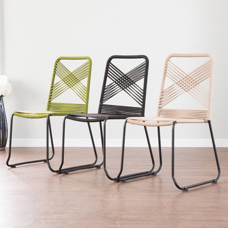 Padko 2pk Outdoor Patio Rope Accent Chair Black - Holly & Martin