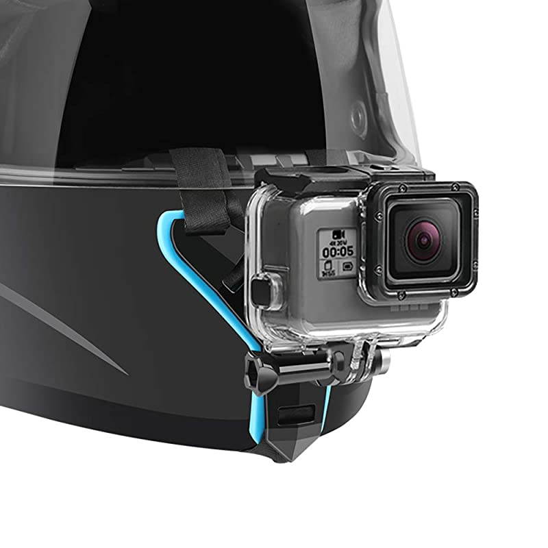 Helmet Chin Strap Mount Compatible with GoPro Hero 7 2018 6 5 4 3 Hero Black Session Xiaomi Yi SJCAM Blue