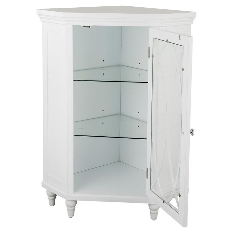 Laurel Corner Floor Cabinet 24" White - Elegant Home Fashions