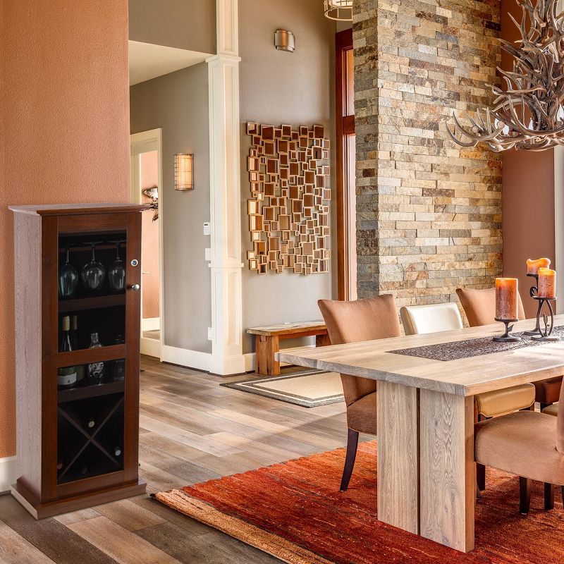 Herrin Locking Bar Cabinet Chestnut - Atlantic